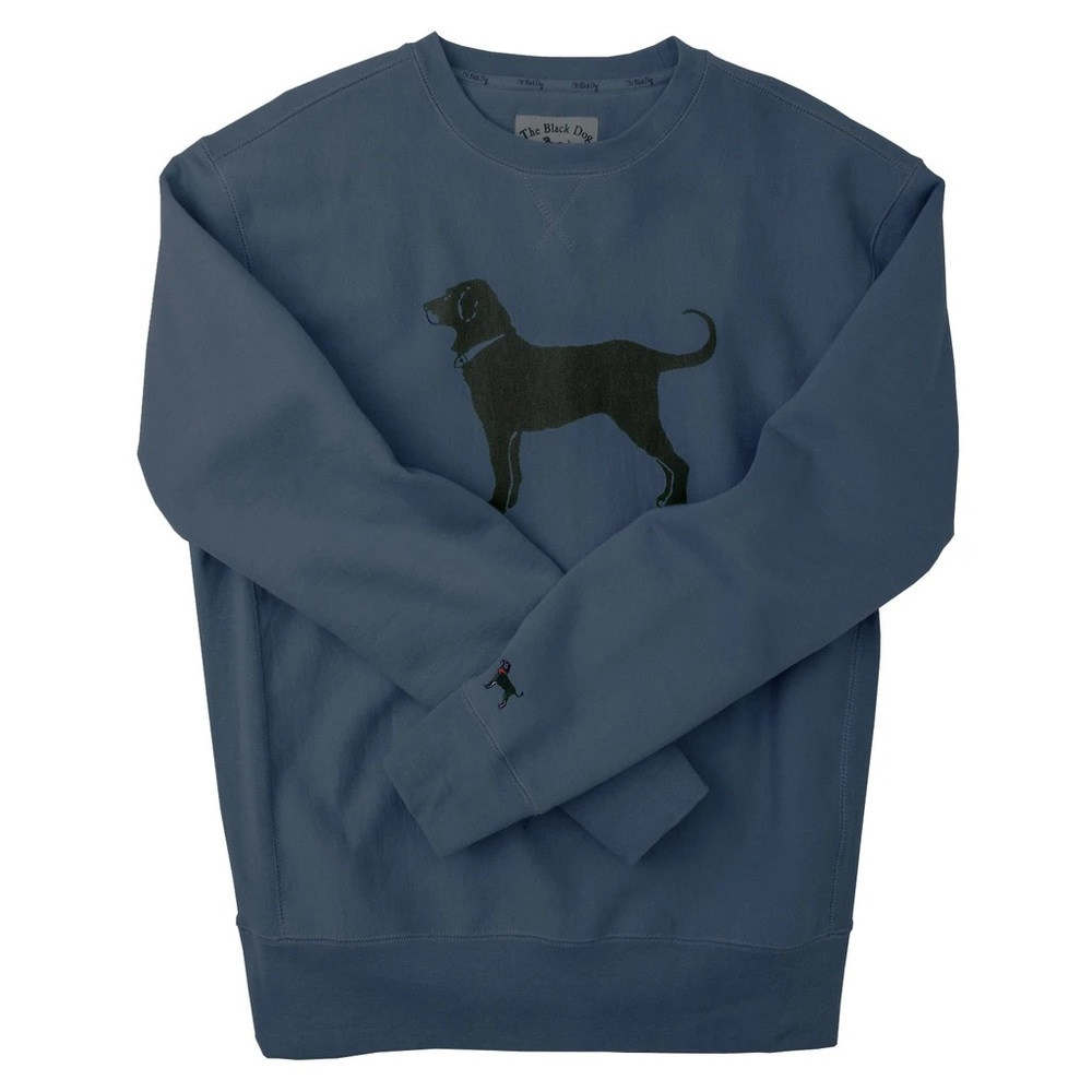 The Black Dog Navy Blue Crewneck Sweatshirt with Black Dog Graphic - Picture 10 of 11